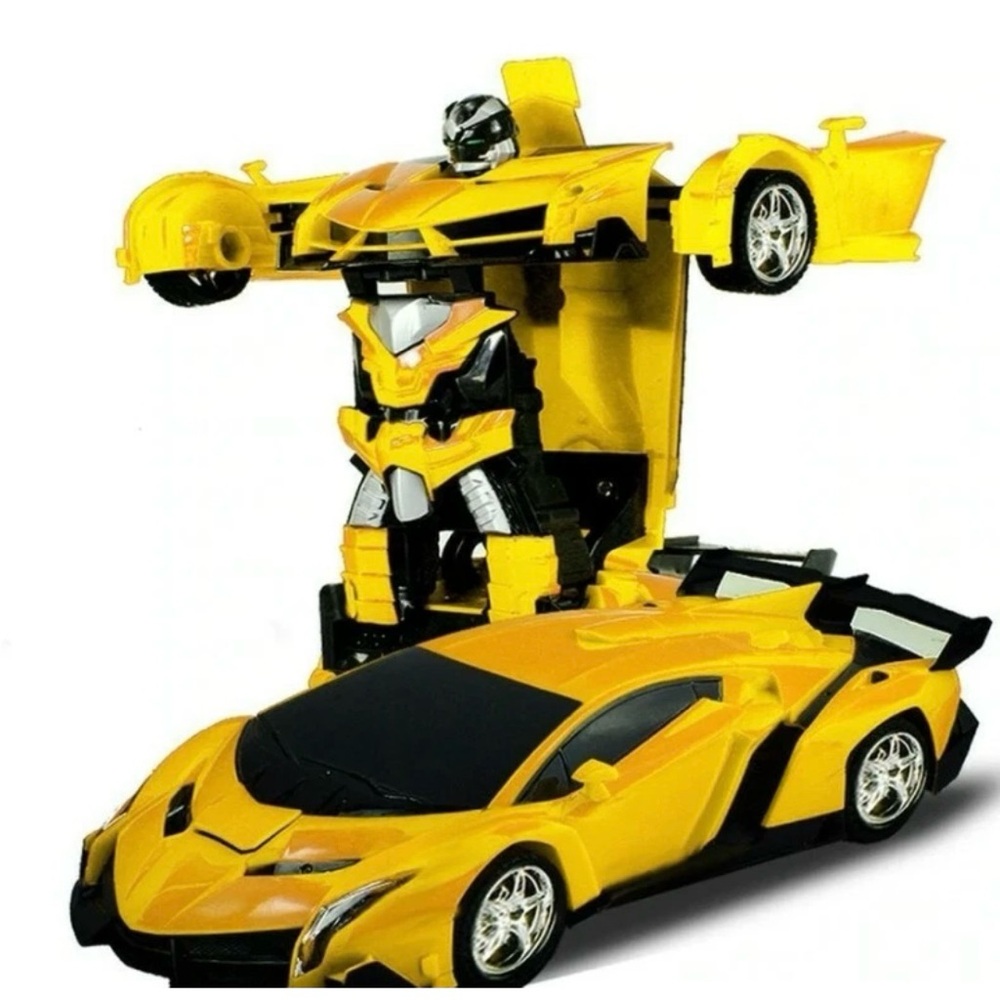 🆕- Remote Control Transforming 360 Degree Rotating Yellow Lamborghini Car.